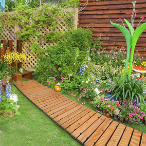 Suelo de madera maciza de pino para caminos de jardín, resistente al agua, de 12 pulgadas o más, estilo moderno y sencillo, tarima para exteriores. - Product Image 1
