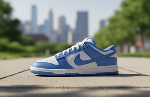 รองเท้าผ้าใบลำลองสำหรับผู้หญิง Dunk Low Polar Blue หนังแท้ ร้อยเชือก ใส่ได้ทุกฤดู พื้นยาง พื้นรองเท้า EVA แบบมีเบาะ - Product Image 2