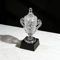 Coupe de trophée en verre cristal haut de gamme personnalisée avec gravure étanche et impression UV pour événements sportifs - Récompense