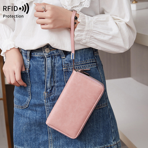Portefeuille long pour <span class=keywords><strong>femme</strong></span>, double usage, anti-RFID, en <span class=keywords><strong>cuir</strong></span> souple, <span class=keywords><strong>porte</strong></span>-cartes, grande capacité, sac pour <span class=keywords><strong>femme</strong></span> - Product Image 4