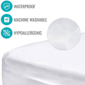 Hipoalerjenik Bedbug geçirmez su geçirmez anti-bakteri alev geciktirici tek kullanımlık tüm sezon 400TC yatak koruyucuları kapakları - Product Image 4