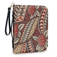 Housse de Bible personnalisée avec imprimé floral tropical tissé Puletasi Teuila et fermeture éclair pour les voyages quotidiens, l'église et le shopping