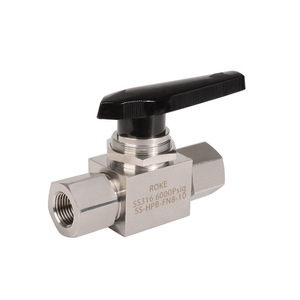 Robinet à bille en acier inoxydable ROKE SS316 6000Psi pour gaz et liquides, usage industriel haute pression - Product Image 1