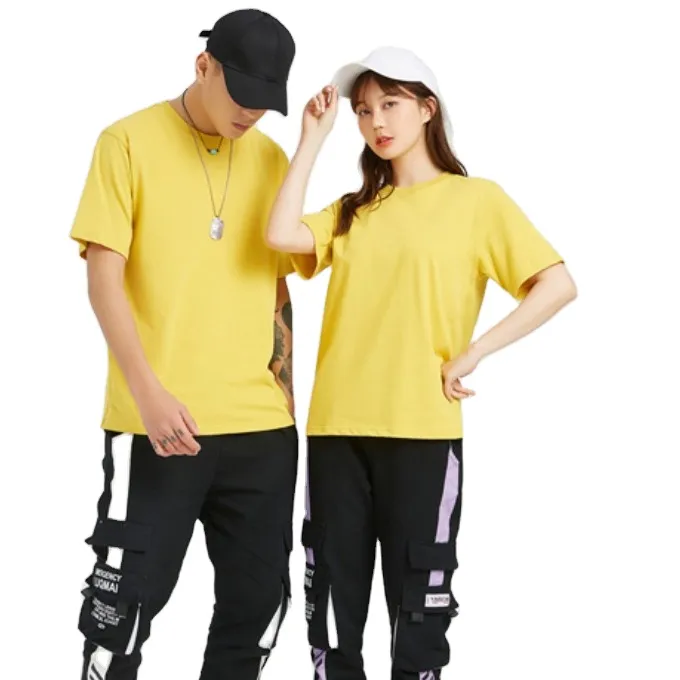 XX373-Heavyweight cotton rắn màu Ngắn Tay Áo T-shirt Nam giới và phụ nữ trống Tops người đàn ông Nửa tay áo T-shirt Logo tùy chỉnh