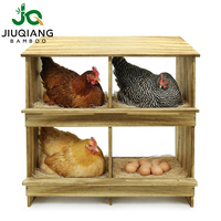 Boîtes à Nidification Série JQ Farmhouse, Norme Or, à Deux Niveaux, en Bois, 4 Trous, pour Poules, Canards et Oiseaux