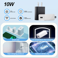 5V 2A 10W Snellader US UK AU EU stekker met QC voor mobiele telefoon & smartwatch adapter USB A wandlader ABS materiaal