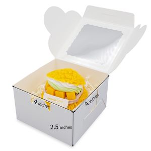 Tùy chỉnh đơn giản phổ Trắng Kraft Giấy Bánh carton tái chế vật liệu buổi chiều Trà tráng miệng bánh mì Takeaway bao bì hộp cho - Product Image 6