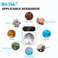 Prise intelligente Wi-Fi LED 16A avec thermostat pour le contrôle de la température de chauffage et de refroidissement, pièces de chauffage au sol Rti-Tek TP3W, garantie de 2 ans