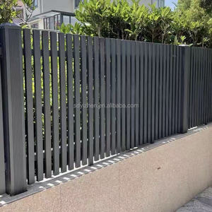 Clôture à persiennes horizontales et verticales pour cour, balustrade en aluminium artistique pour villa et <span class=keywords><strong>terrasse</strong></span>, balustrade de jardin pour petite cour, modélisation 3D - Product Image 1