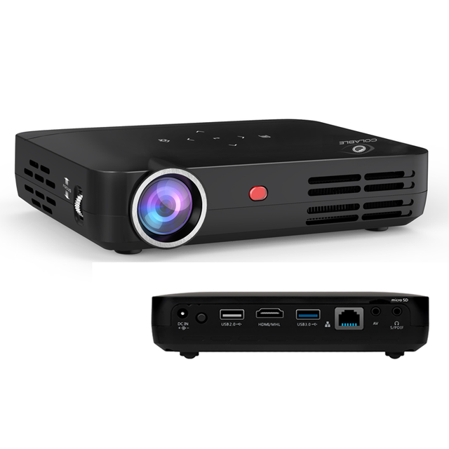 Digital DLP LED Smart Video Phone Screen Projectors I9-Portable with Built-in Battery 1080P 400 Lumens