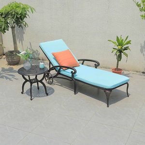 <span class=keywords><strong>Chaise</strong></span> longue de jardin en <span class=keywords><strong>aluminium</strong></span> moulé, durable, de luxe, pour la plage, la terrasse, la cour, la piscine, le parc, pliable, portable, pour la cour - Product Image 2