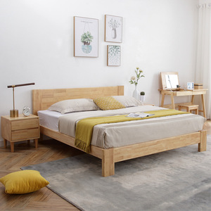 Nordic Solid Wood Platform Bed 1.8m Double Storage Bedroom Furniture - Product Image 3
