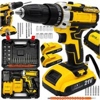 Ensemble d'outils électriques sans fil LYUWO avec batterie au lithium jaune, perceuse à batterie au lithium, tournevis électrique, réparation à domicile, perçage du bois