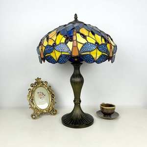 Longhuijing 16-Inch Eco-Friendly Flexible Simple LED AC E26 Dragonfly Dome Stained Glass Modern Table Lamp for Living Room - Product Image 2