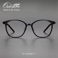 Lunettes Osicare en Acétate pour Hommes, Monture Panto Tortoise Havana, Pont Argenté Surdimensionné, Branches en Titane, Logo Personnalisé, Vente en Gros