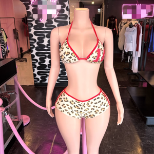 G02993C 2026 春夏热销女式猎豹图案两件套泳衣 - Product Image 1