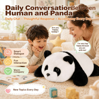 Peluche Panda IA Intelligente - Jouet Éducatif Interactif avec Musique/Vocalisation pour Enfants, Wi-Fi 4G, Fibre de Polyester, Effet Vison