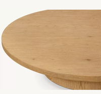 Table basse circulaire mobile en bois de style scandinave RH OEM, base sur pieds, design minimaliste moderne, mobilier de salon en chêne