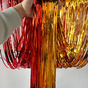 Nhà Máy Trực Tiếp Chất Lượng Cao Đa Màu Kim Loại <span class=keywords><strong>Tinsel</strong></span> Mưa Tua Lá Rìa Rèm Cho Giáng Sinh Trang Trí Nội Thất - Product Image 2