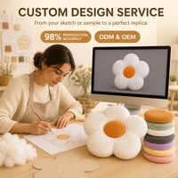 Coussin en peluche doux en forme de fleur avec panneau central rond, disponible en sept couleurs, coussin rembourré pour la décoration de canapé et cadeau pour une ambiance douillette