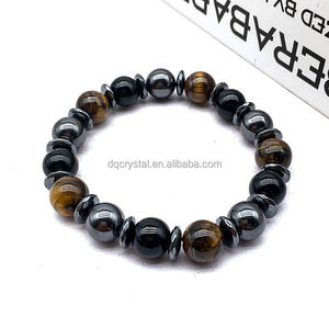 Bracelet Triple <span class=keywords><strong>Protection</strong></span> en Cristal Naturel <span class=keywords><strong>de</strong></span> Haute Qualité : Œil <span class=keywords><strong>de</strong></span> Tigre, <span class=keywords><strong>Pierre</strong></span> Énergétique Guérisseuse, <span class=keywords><strong>Obsidienne</strong></span> et Hématite pour DIY - Product Image 4