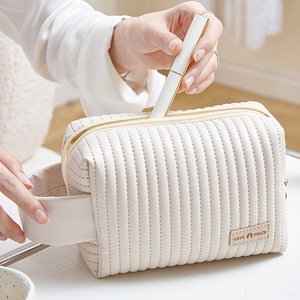 Beilian <b>Makeup</b> Bag Butter White Portable Travel Toiletry <b>Case</b> Cosmetic Storage Bag for Trip - Product Image 1