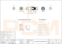 Connecteur de cloison étanche IP67 M12 A-Code 8 broches mâle/femelle en cuivre plaqué or pour capteur, actionneur et récepteur de commande