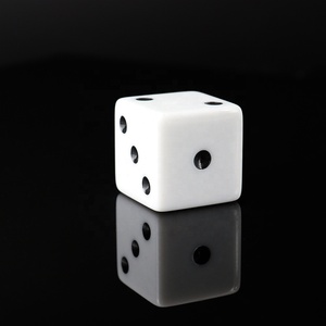 Dados acrílicos de esquina recta para juegos educativos o de casino, 6d, <span class=keywords><strong>25mm</strong></span>, blanco, punto negro, fabricante profesional, venta al por mayor - Product Image 3