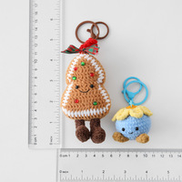 Groothandel handgemaakte Kawaii gehaakte sleutelhanger fruit groente avocado paddenstoel voedsel tasbedel voor verjaardagscadeau