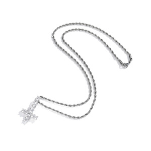 Playboi Carti Inverted <b>Cross</b> Princess Cut Diamond Pendant Necklace Men's Hip Hop Jewelry Everyday Wear Festivals - Product Image 5