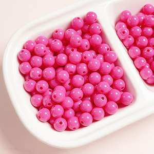 8Mm couleur schéma peinture couleur unie perles rondes bricolage téléphone portable chaîne bijoux accessoires perles acryliques - Product Image 6
