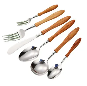 DF330定制木柄餐具套装餐具勺子叉刀