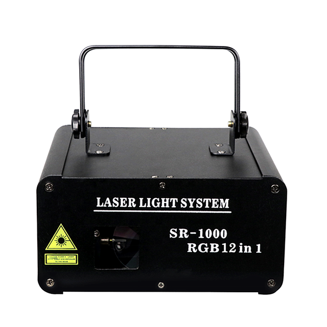 Full Color Metal Laser Projector Mini 3D Stage Light RGB Animation Show Equipment for Party DJ