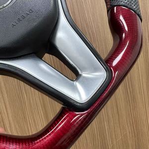 Volant en cuir et fibre de carbone personnalisable, design sportif, couleurs Alcantara, pour Mercedes Benz W176 W205 W213 W214 W222 W223 - Product Image 4