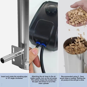 Barbecue portable en aluminium Huyo, générateur de fumée à granulés de bois pour l'extérieur, avec couvercle et pompe à air - Product Image 5