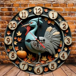 Round Wooden Wall <b>Clock</b> 25x25Cm Nordic Farmhouse Silent Living Room Bedroom Decor <b>Clock</b> - Product Image 5