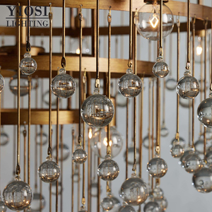Mỹ nghệ thuật sang trọng pha lê giọt nước đèn chùm sáng tạo biệt thự ánh sáng hiện đại cầu thang Thiết kế phòng ngủ tiền sảnh - Product Image 6