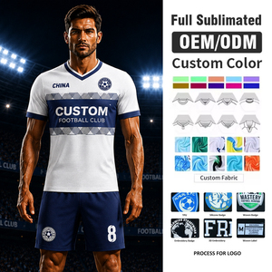 Set Personalizzato di Maglie da <span class=keywords><strong>Calcio</strong></span> Traspiranti ad Asciugatura Rapida in Poliestere con Logo, Nome e Numero per Uomini, Giovani e <span class=keywords><strong>Squadre</strong></span> di Club - Product Image 1