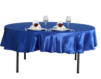 Nappe ronde en velours bleu royal de 120 pouces, faite à la main, style simple, pour mariages et hôtels
