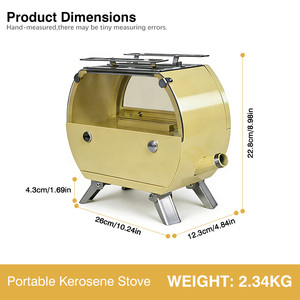 Réchaud à pétrole rétro, vente directe fabricant, chauffage extérieur portable pliable, verre antidéflagrant avec design visible - Product Image 3