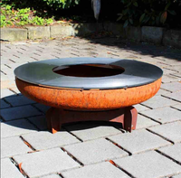 Foyer Solo en bois matelassé pour l'extérieur, pouces, avec poêle de barbecue, grille à feu, pliage rapide, ouvert sur trépied à chaîne en acier inoxydable