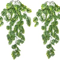 Fleurs artificielles en plastique effet écaille de tortue, fausse plante murale, décoration intérieure, verdure décorative, feuilles vertes, DIY