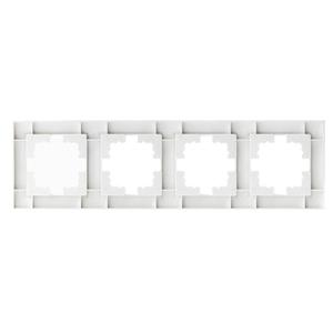 Cornice per 4 moduli, colore nero, design compatto, ideale per installazioni elettriche e montaggio di accessori. - Product Image 1