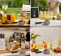 Scelleuse manuelle pour canettes et bouteilles de 55 mm avec couvercles en PET, machine de scellage portable facile à utiliser pour les boissons, les jus, le lait, le thé