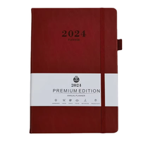 Agenda-planificateur de luxe A5 en cuir à couverture rigide avec reliure cousue, pages personnalisables 2026, élastique, cadeau personnalisé