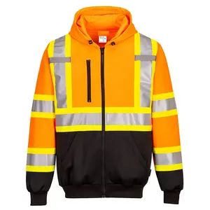 Safety Hoodies For Men Reflective Class 3 Hi Vis Hoodies Sweatshirts High Visibility Security Jacket With Pocket Construction Wo