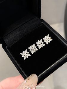 Xinfly Trendy 18K Gold and Natural Diamond Lotus <b>Stud</b> <b>Earrings</b> New Design Woman <b>Fine</b> Jewelry for Wedding Occasions - Product Image 3