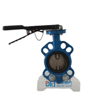 Vanne papillon de Type gaufrette Vanne papillon PN10 Softseat pour contrôle manuel en fonte de gaz d'huile d'eau
