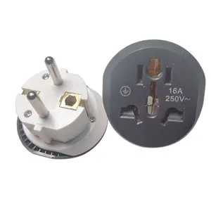 250V 16A USA US AU CN UK South Africa to EU Schuko 2PIN 4.8mm Plug Adapter AC Converter For Sony PS Power Adapter Cable