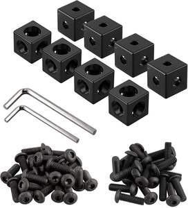 Manufacturer Custom Black Luxury Metal Table Corner Cube Mounting <b>Bracket</b> With Screws - Product Image 1